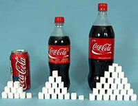 coca cola and sugar cubes