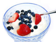 yogurt with blueberries and strawberries